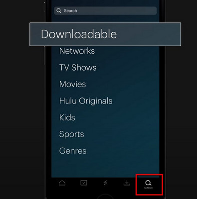 tap Search icon to download hindi movies