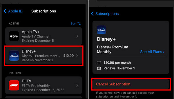 cancel disney plus on iphone