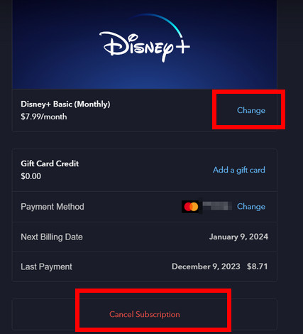cancel subscription