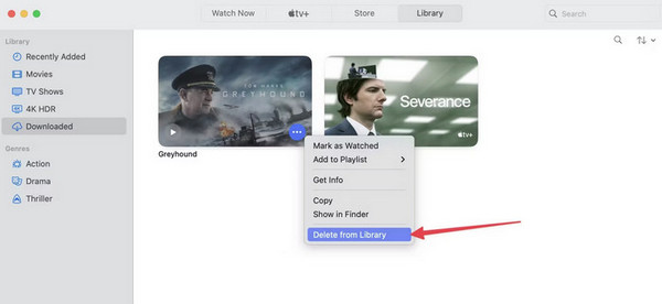 delete apple tv series