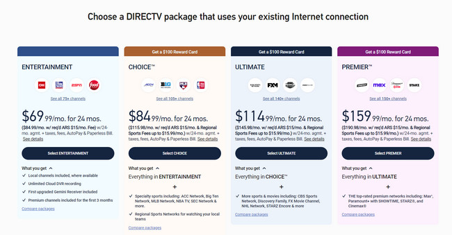 directv plan