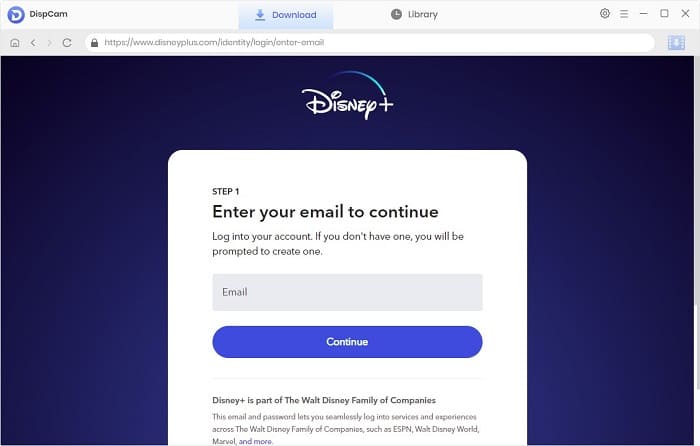 DispCam Disney Plus video downloader