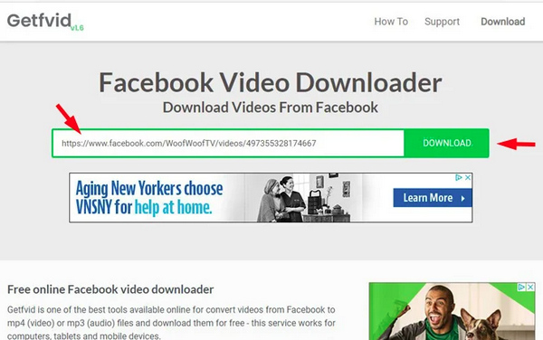 Facebook Video to MP3 Downloader Getfvid