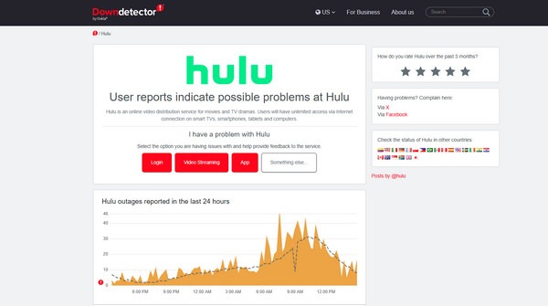 check hulu server