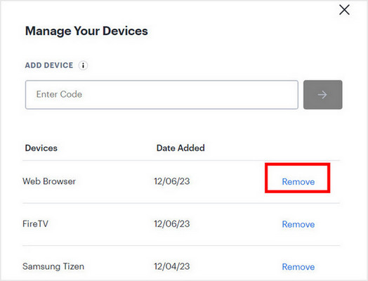 remove device