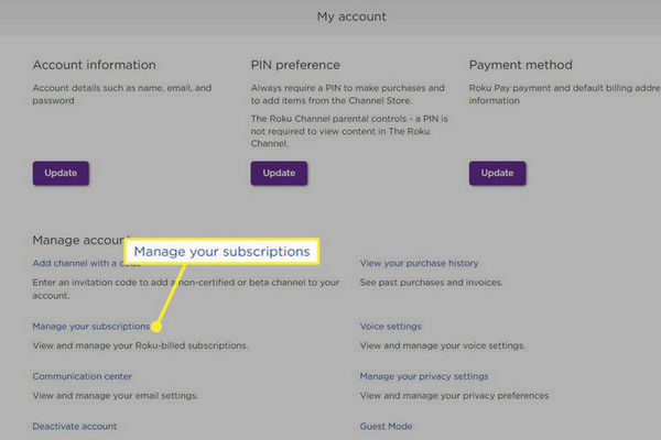 manage hulu plan on roku