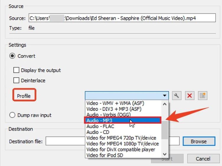 how to download an audio file from youtube vlc mp3