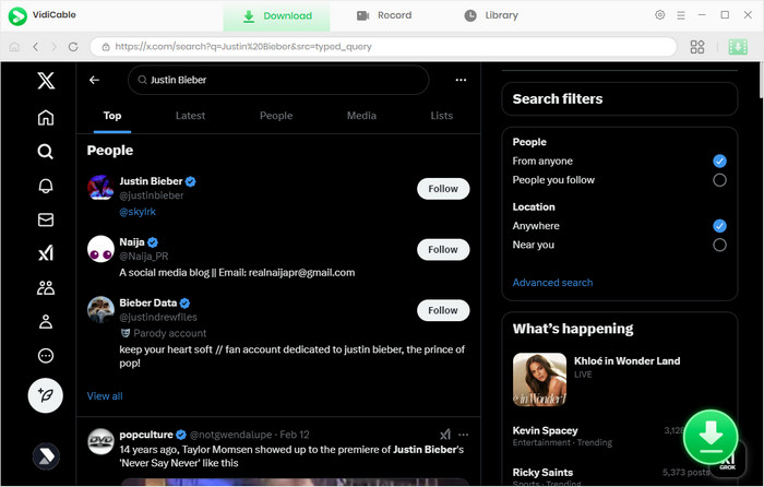 search for desired video
